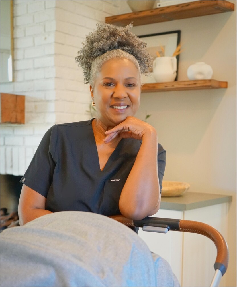 Stephaney providing attentive newborn care